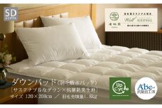 ダウンパッド（羽毛敷きパッド）セミダブル ［サステナブルなダウン×抗菌防臭生地］ 【1328】