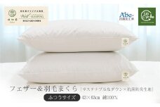 フェザー＆ダウンピロー（羽毛まくら） ふつうサイズ［ サステナブルな⽻根と⽻⽑×抗菌防臭⽣地］ 【1325】