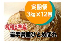 ＜新米予約＞【定期便/12ヶ月】令和5年産岩手県産ひとめぼれ3kg 【1294】