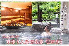花巻温泉日帰り入浴回数券（5回分） 【1365】