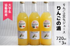 東和りんごジュース『りんごの滴』 720ml×3本セット【道の駅とうわセレクト】【1479】