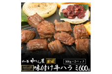 お肉讃歌 牛ハラミ 秘伝の赤だれ 600g（300g×2パック）＜肉の匠 中むら屋厳選＞ 【1483】