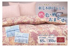 【訳あり】 羽毛布団 クイーン 本掛け おまかせ ホワイトダック ダウン85% ダウンパワー 350dp 【富士新幸 花巻工房】 【1554】