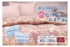 【訳あり】 羽毛布団 シングル 本掛け おまかせ ホワイトダック ダウン85% ダウンパワー 350dp 【富士新幸 花巻工房】 　【1552】