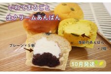 岩手まるごと生クリームあんぱん7個入（プレーン5個＆季節のあんぱん1種×2個）≪10月発送予定≫【771-10N】