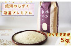 【12ヶ月定期便】銀河のしずく厳選プレミアム（減農薬・減化学肥料）5kg 【2017】