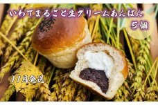 岩手まるごと生クリームあんぱん　5個入り≪11月発送予定≫ 【357-11N】