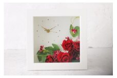 【空気をきれいにするプリザーブドフラワー】バラの花時計 インテリア 光触媒 プレゼント ギフト 花 贈り物 あとりえヒロ 岩手県 北上市 I0032