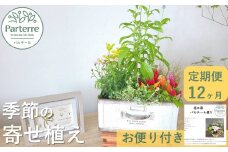 【定期便/12ヶ月】季節の寄せ植鉢 定期 12回 寄せ植え 庭 インテリア フラワー アレンジ 装飾 季節 お花 毎月 お届け 岩手県 北上市 O0033 花工房パルテール