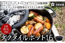 IH対応 鉄 鍋 ダクタイルポット16cm 鉄器 錆びにくい 鉄鍋 鉄器 スキレット 錆びにくい 一人暮らし アウトドア BBQ キャンプ 直火 超軽量 岩手県 北上市 K0060  (岩手製鉄)