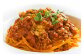 粗挽きの豚ひき肉のトマトソースパスタは甘さが引き立ちます。