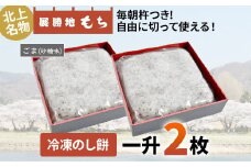 展勝地もち 冷凍 のし餅 一升 約 1,100g × 2枚（胡麻 砂糖味）(合計 約 2.2kg )【杵つき】 岩手県 北上市 D0480 使いきりサイズ ！ 北上名物 展勝地 もち つきたて 臼 杵 もち米 正月 年末 年始 モチ 東北 岩手 桜の名所 特産品 土産 展勝地レストハウス ※3月より寄附額変更となりました