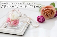 【空気をきれいにするプリザーブドフラワー】ガラスドームアレンジ　プリザーブ