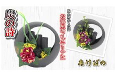 【炭の詩】あけぼの　パープル　脱臭 消臭 除湿 脱臭剤 除湿剤 セット ディスプレイ 空気清浄 浄化作用 消臭 インテリア オブジェ リラックス 手作り 雑貨 母の日 父の日 プレゼント 贈り物 プチギフト ぐりーん☆ぐれーす 岩手県 北上市 D0283-02