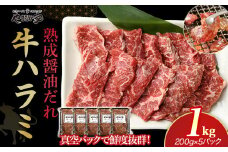 やまなか家　旨みたっぷり牛ハラミ【熟成醤油だれ】1kg(K2-025)   牛ハラミ 牛カルビ 豚カルビ 牛ホルモン たれ タレ 詰合せ 岩手県 北上市 D0501 （KYフーズ）牛肉 BBQ 焼肉セット