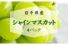  岩手県産 ぶどう シャインマスカット 4パック セット フルーツ ブドウ  葡萄 詰め合わせ おすそ分け 果物