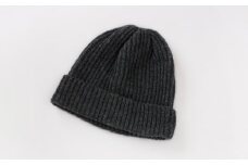 【UTOカシミヤ】　両畦ニットキャップ（ミディアムチャコール）  カシミヤ ニット ニット帽 帽子 キャップ カシミヤ100% 両畦編み 柔らかい 肌触り 無地 選べるカラー オールシーズン 岩手県 北上市 J0167-02