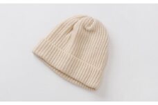 【UTOカシミヤ】　両畦ニットキャップ（エクルベージュ）  カシミヤ ニット ニット帽 帽子 キャップ カシミヤ100% 両畦編み 柔らかい 肌触り 無地 選べるカラー オールシーズン 岩手県 北上市 J0167-05