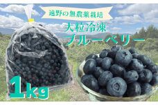 遠野で育った無農薬栽培の大粒冷凍ブルーベリーLサイズ・１kg【道の奥ファーム】