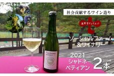 【2021遠野ワイン】シャルドネペティアン（スパークリングワイン・白・辛口）2本セット 【ソーシャルファーム＆ワイナリー】
