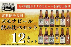 【全6回定期便】ズモナビールおまかせ飲み比べセット12本【遠野麦酒ZUMONA】 6ヶ月 毎月お届け！ / 上閉伊酒造 クラフトビール 岩手県 遠野市 産 ホップ 使用 インターナショナルビアカップ 金賞 銀賞 銅賞 WEIZEN フルーティ 飲みやすい 香り 地ビール
