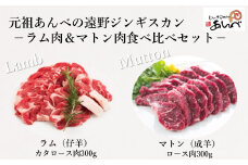 ラム肩ロース肉 ＆ マトンロース肉 食べ比べセット（ラム300g・マトン300g）【元祖「あんべ」遠野ジンギスカン】ラム肉 羊肉 仔羊肉 カタ肉 肩肉 ジンギスカン 【8/22より順次発送】