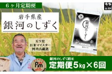 【 定期便 6回 】 銀河のしずく  5kg  遠野産 米【 五つ星 お米マイスター 厳選 】【 コメマルシェ 河判 】 