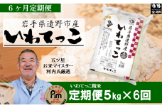 【 定期便 6回 】【 五つ星 お米マイスターProf. 厳選 】遠野産 いわてっこ 5kg 【 コメマルシェ 河判 】 米 お米 おこめ 白米 精米 ふっくら ツヤツヤ SDGs 岩手県 遠野市 国産 送料無料 6ヶ月