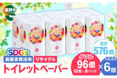 【定期便6回】【限定在庫】 リサイクル トイレットペーパー ダブル 576ロール (12ロール × 8パック × 6カ月) 廃棄書類活用 大容量 SDGs 再生紙 エコ 環境 遠野市  物価高騰対策 価格高騰対策 トイペ トイレ 【発送地域限定（東北～関東のみ）】 