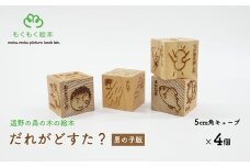 遠野の森の木の絵本 「 だれがどすた？ 男の子版 」 木製 木製品 おもちゃ 遠野市 国産 / もくもく絵本研究所