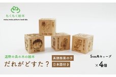 遠野の森の木の絵本 「 だれがどすた？ 英語 版 Who did what?（男の子：日本語付き）」 木製 木製品 おもちゃ 遠野市 国産 / もくもく絵本研究所 英語 教育