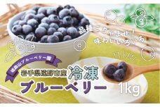 冷凍 ブルーベリー 1kg 岩手県 遠野市 遠野食工房蔵 / 栽培期間中 農薬不使用 無農薬 除草剤不使用 砥森山ブルーベリー園 【2025年9月中旬より順次発送予定】