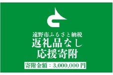返礼品なし 遠野市 返礼品無し の応援寄附 3,000,000円