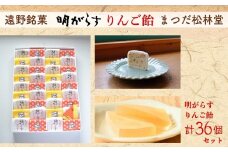 明がらす と りんご飴 各18個 計36個 セット【まつだ松林堂】遠野銘菓 ギフト 詰め合わせ