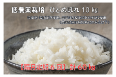 ＜新米先行予約＞【隔月定期6回】令和7年産 新米 低農薬栽培米 ひとめぼれ 10kg 【精米】