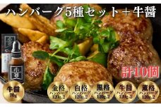 《格之進》ハンバーグ 5種 ギフトセット (金格ハンバーグ 2個・白格ハンバーグ 2個・黒格ハンバーグ 2個・牛醤ハンバーグ 2個・薫格ハンバーグ 2個・牛醤 1本) お歳暮 プレミアム お弁当 個包装 惣菜 小分け 子供 簡単調理 肉 岩手 一関 贈り物 ギフト お取り寄せ 冷凍 人気