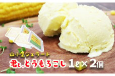 山小屋ジェラート「君と、とうもろこし」1ℓバルク×2個  濃厚ミルク デザート 牛乳100％ 贅沢アイス ご当地アイス 人気ジェラート カップアイス ご褒美 とうもろこし 不二家乳業 岩手県産牛乳