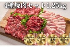≪格之進≫ 門崎 熟成肉＆国産牛＆白金豚 4種 焼肉セット【1.25㎏】 冷凍 焼き肉 焼肉用 焼肉 肉 セット 国産 牛肉 豚肉 切り落とし カルビ 赤身 白金豚 国産牛 熟成肉 ブランド牛 ブランド豚 バラ肉 ロース 肩ロース 熟成肉 詰め合わせ 贈答 岩手県 一関市