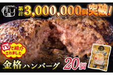 ＼TVで紹介されました！／ 《格之進》金格ハンバーグ 20個 ハンバーグ 無添加 個包装 惣菜 おかず お弁当 調理済 簡単調理 冷凍ハンバーグ 返礼品 国産牛 黒毛和牛  高級ハンバーグ お取り寄せ ギフト 人気  岩手県一関市