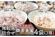  健康 国産 雑穀米 詰め合わせ 600g 小分け ( 紫米 ( 黒米 ) 150g×1袋 赤米 150g×1袋 九穀米 150g×2袋)