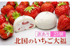 〈訳あり〉新食感 いちご大福 冷凍 〈25個入 個包装〉生クリーム大福 取り寄せ 北国のいちご大福 スイーツ 返礼品  訳あり デザート 大容量  アイス 大福 和菓子 お菓子  個包装 小分け 人気 食品ロス削減 ふるさと納税 岩手県 一関市 