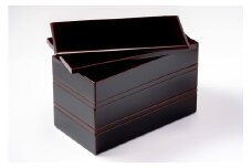 長角重箱 溜 丸三漆器