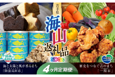 【定期便/4回】海山返礼品～4ヶ月定期便～SDGs編～ 　☆山の街「一関市」と海の街「陸前高田市」との夢のコラボ返礼品 岩手県 一関市 陸前高田市