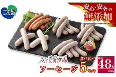 ーキャンペーン開催中！！／《無添加》ソーセージ5種食べ比べセット 合計860g 48本入り 【 肉 ハム ソーセージ ウインナー 詰め合わせ バーベキュー キャンプ Ark館ヶ森 】