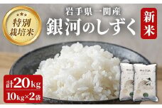 ＜新米先行予約＞令和7年産 特別栽培米 銀河のしずく 20kg