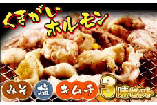 くまがいホルモン　3味セット(味噌・塩・キムチ)　「くまホル」は陸前高田市民のソウルフード 岩手 陸前高田市