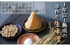 1年以上熟成！寿工房さんの生味噌（500g×3パック）【 手づくり 味噌 非加熱 酒精 ( アルコール ) 無添加 地元大豆使用 陸前高田市 】
