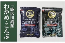 広田湾漁協からお届け！わかめ・こんぶセット 300g×各1袋 【 海産物 海藻 料理 肉厚 食べ比べ 岩手 陸前高田 】
