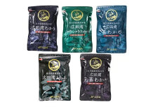 広田湾漁協からお届け！色んな部位の食べ比べ海藻5種セット 〈塩蔵わかめ / 塩蔵わかめ元葉 / 塩蔵茎わかめ / 塩蔵シャキシャキわかめ / 塩蔵こんぶ 〉 各300g×1袋