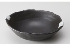 陸前高田の陶芸工房【季仙窯】黒耳付鉢